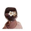 Chic Plush Flower Hair Clip Elegant Beige Floral Barrette for Women Girls Autumn Winter Colors (Combination 2 (3 Pairs)) view 1
