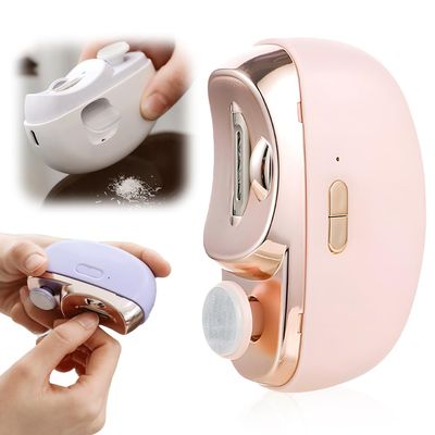 2026 New Electric Nail Clipper, Multifunctional Nail Trimmer Toe Nail Clippers with Nail Scraps Storage, Safety Electric Polishing Nail File for Thick Toenails, Adult, Seniors (Pink)