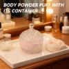 3pcs Large Body Powder Puff and Container, 2PCS Soft Washable Reusable Powder Puff and Clear Glass Powder Container, Large Dusting Powder for Women Face Body Puff view 3