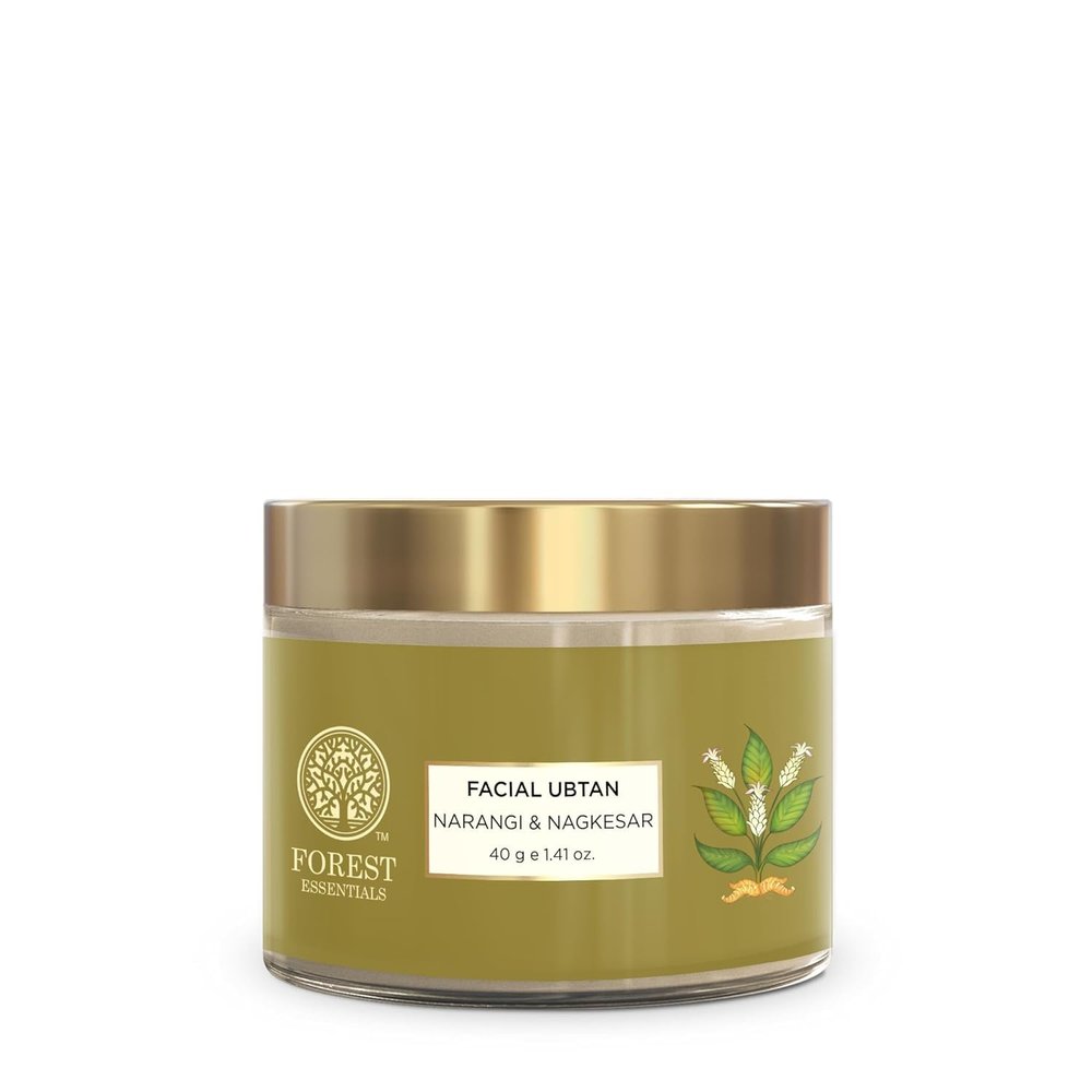 For.est Essentials Facial Ubtan Narangi & Nagkesar | Ayurvedic Face Scrub | For Normal to Oily Skin | Brightens Skin & Reduces Tan