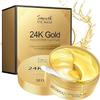 24K Gold Anti-Wrinkle Eye Mask, Collagen Under Eye Patches for Dark Circles, Puffy Eyes, Fine Lines, 60 Pieces, Natural Plant Extract, Gel Form view 1