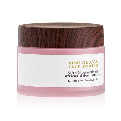 Pink Guava Face Scrub with Niacinamide & African Melon| Gentle Exfoliation for a Clear & Glowing Skin | Tan removal | Suitable for Dry Oily | Sensitive & Acne Prone Skin | 50g