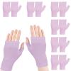 6 Pairs Fingerless Eczema Gloves Moisturizing Gloves for Adults Fingerless Cotton Gloves Washable and Reusable Eczema Sleeves Purple Cotton Gloves Overnight Dry Hands for Adults Eczema view 1