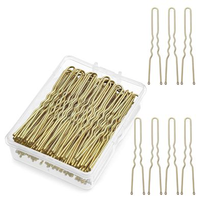 YunYunStrap U Shaped Hair Pins 300-900 Count, 2 Inch Buns Waved Hair Pins for Updos with Box for Women Lady Girls Bobby Pins