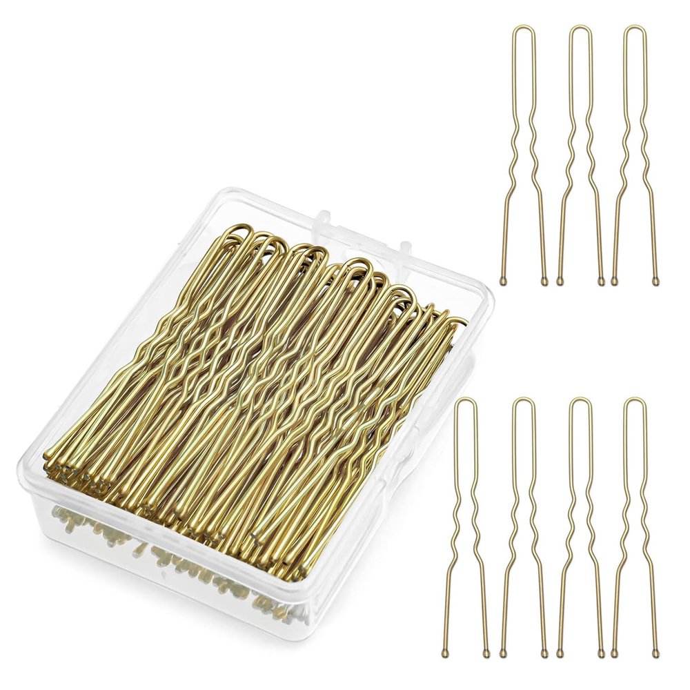 YunYunStrap U Shaped Hair Pins 300-900 Count, 2 Inch Buns Waved Hair Pins for Updos with Box for Women Lady Girls Bobby Pins