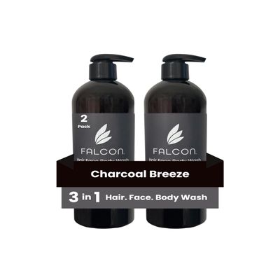 3-in-1 Hair Face Body Wash for Women & Men | 2-Pack | | Deep Moisturizing Skin & Nourishing Hair | Paraben & Sulfate Free 16.0 fl oz (Charcoal)