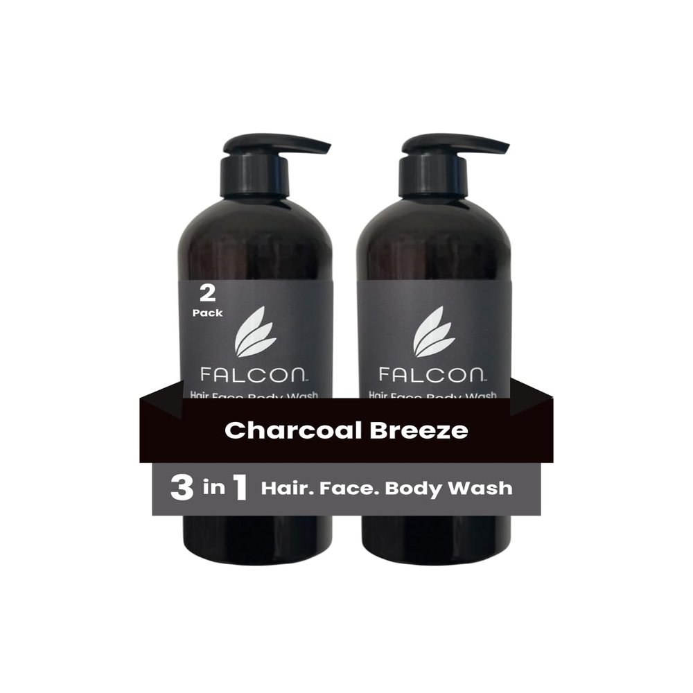 3-in-1 Hair Face Body Wash for Women & Men | 2-Pack | | Deep Moisturizing Skin & Nourishing Hair | Paraben & Sulfate Free 16.0 fl oz (Charcoal)