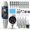 Tattoo Kit Wireless Tattoo Machine Kit with Tattoo Pen Kit 4 Working Modes Power Supply and Tattoo Cartridge Needles, Tattoo Supplies for Beginners (White-blue) view 1