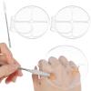 2 Pcs Handheld Acrylic Makeup Palette with 1 Spatula for Foundation, Circular 4 Grid Foundation Mixing Palettes, Clear Handheld Makeup Mixing Palette Nail Art Manicure Tray for Foundations Blending view 1