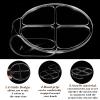 2 Pcs Handheld Acrylic Makeup Palette with 1 Spatula for Foundation, Circular 4 Grid Foundation Mixing Palettes, Clear Handheld Makeup Mixing Palette Nail Art Manicure Tray for Foundations Blending view 4