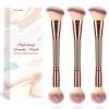 3PCS Angled Blush Brush, Double Ended Makeup Brush for Blush, Slant Brush for Contour and Highlighter, Perfect for Makeup with Powder view 1