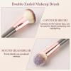 3PCS Angled Blush Brush, Double Ended Makeup Brush for Blush, Slant Brush for Contour and Highlighter, Perfect for Makeup with Powder view 3