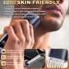 Beard Trimmer for men, Vacuum Mustache Trimmer with Type-C Charging, IPX7 Waterproof Electric Shaver Body Hair Trimmer for Men with LCD Display, Length Adjustable Blade Wheel (1/25"-4/5") (Blue) view 4