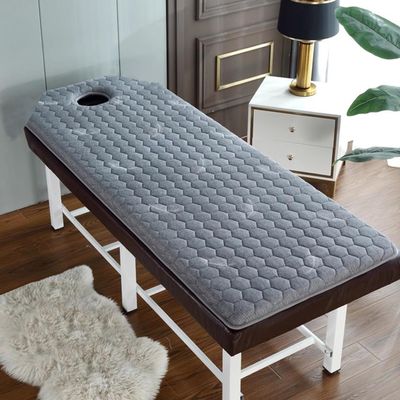 LDLCYCN Memory Foam Massage Table Mattress Topper with Non-Slip Elastic Band Thick 4Cm Lash Bed Topper for Massage Comfortable Massage Table Pad Lash Bed Cushion Square Head,Gray/a(t),180 * 70cm