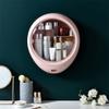 ASWRTYJO Wall-mounted Makeup Holder Round Cosmetic Storage Box Jewelry Organizer for Toner Cream Shelf Self-adhesive(Onecolor) view 2