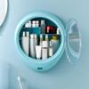 ASWRTYJO Wall-mounted Makeup Holder Round Cosmetic Storage Box Jewelry Organizer for Toner Cream Shelf Self-adhesive(Onecolor) view 3