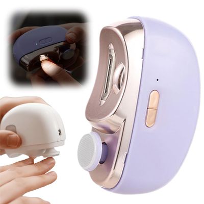 3 in 1 Electric Nail Clipper, 2025 New Electric Polishing Automatic Nail Clippers Electric Nail Trimmer with 2 Adjustable Speeds, Nail Trimmer for Seniors, Kids and Adults (Purple)