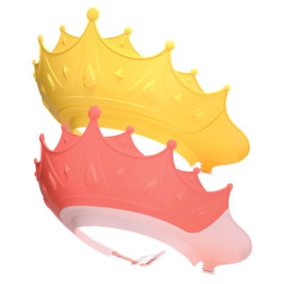 2PCS Baby Shower Cap Adjustable Crown Shape Baby Hair Washing Shield Waterproof Lightweight Plastic Bath Visor for Toddlers Shower Cap, Hair Washing Shield, Bath Visor for Toddlers, Bab
