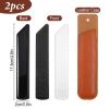 2PCS Clear Glass Nail Files with Leather Storage Bag, Transparent Nano Glass Foot File, Portable Glasses Foot Files for Feet, for Dead Skin Removal, Calluses, Nail Shaping(Black Clear) view 2
