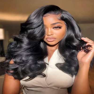 Beauty Forever Bye Bye Slip Feathered Layer Wig 200% Density Human Hair 7x5 HD Lace Glueless Left Side Part Wig with Secure Silicone Strips&Drawstring Pre Plucked Pre Cut Wear Go Wig for Women 20inch