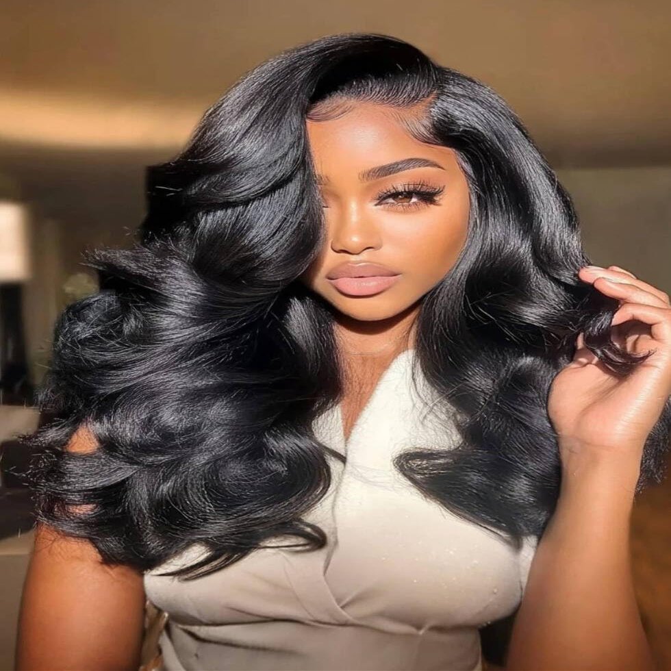 Beauty Forever Bye Bye Slip Feathered Layer Wig 200% Density Human Hair 7x5 HD Lace Glueless Left Side Part Wig with Secure Silicone Strips&Drawstring Pre Plucked Pre Cut Wear Go Wig for Women 20inch