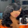Beauty Forever Bye Bye Slip Feathered Layer Wig 200% Density Human Hair 7x5 HD Lace Glueless Left Side Part Wig with Secure Silicone Strips&Drawstring Pre Plucked Pre Cut Wear Go Wig for Women 20inch view 2