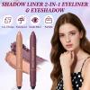 HDFDREO Shadow Liner 2-In-1 Eyeliner & Eyeshadow,Shadow Liner Duo,Plum Eyeshadow Stick,Waterproof,Long-Lasting & Smudge-Proof Wear,Smooth,Easy To Color (Champagne Gold+Purple) view 2
