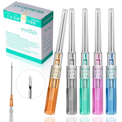 Yugui 20G Catheter Piercing Needles - 50Pcs IV Catheter Hollow Needles for Ear Eyebrow Nose Lip Professional DIY Tool Supplies for Beginners