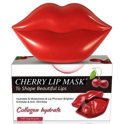 Cherry Lip Mask  Hydrating, Moisturizing, Lip Plumper  Reduces Lip Lines and Brightens Lip Color  Collagen Infused  60g / 20 Pairs