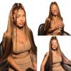 Highlight Straight Lace Front Wig Human Hair Full Lace Wig Honey Blonde Colored Wig For Women Pre-Plucked view 3