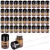 100 Pack 2Ml Brown Glass Bottles with Black Caps and Pipettes for Perfumes and Liquids Storage view 1