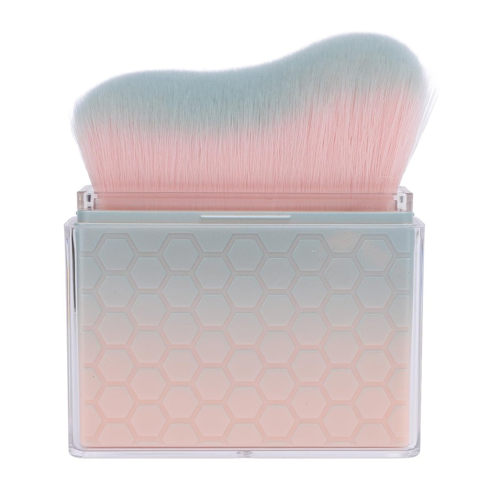 Angled Flat Head Makeup Brush, Soft Foundation Brush for Contour Makeup, Portable Cosmetic Brushes for Makeup and Nail Art (Blue Pink Gradient)