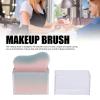 Angled Flat Head Makeup Brush, Soft Foundation Brush for Contour Makeup, Portable Cosmetic Brushes for Makeup and Nail Art (Blue Pink Gradient) view 2
