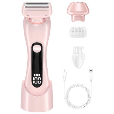 yeeplant Women's Electric 2-in-1 Body Shaver, Hair Remover, Includes Attachments, USB Rechargeable, Led Display, Waterproof