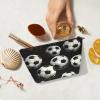 Cosmetic Bag for Women Trendy Makeup Bags Organizer Travel Waterproof Toiletry Case Small Storage Zipper Pouch Trips Accessories Football Red And Black Themed Gifts Dailyuse view 2
