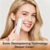 Sonic Smooth Dermaplane for Women Face, 2 in 1 Facial Exfoliation & Peach Fuzz Removal, 3-Speed Rechargeable Dermaplane Razor with LED Light and 13 Refill Dermablades, S view 2