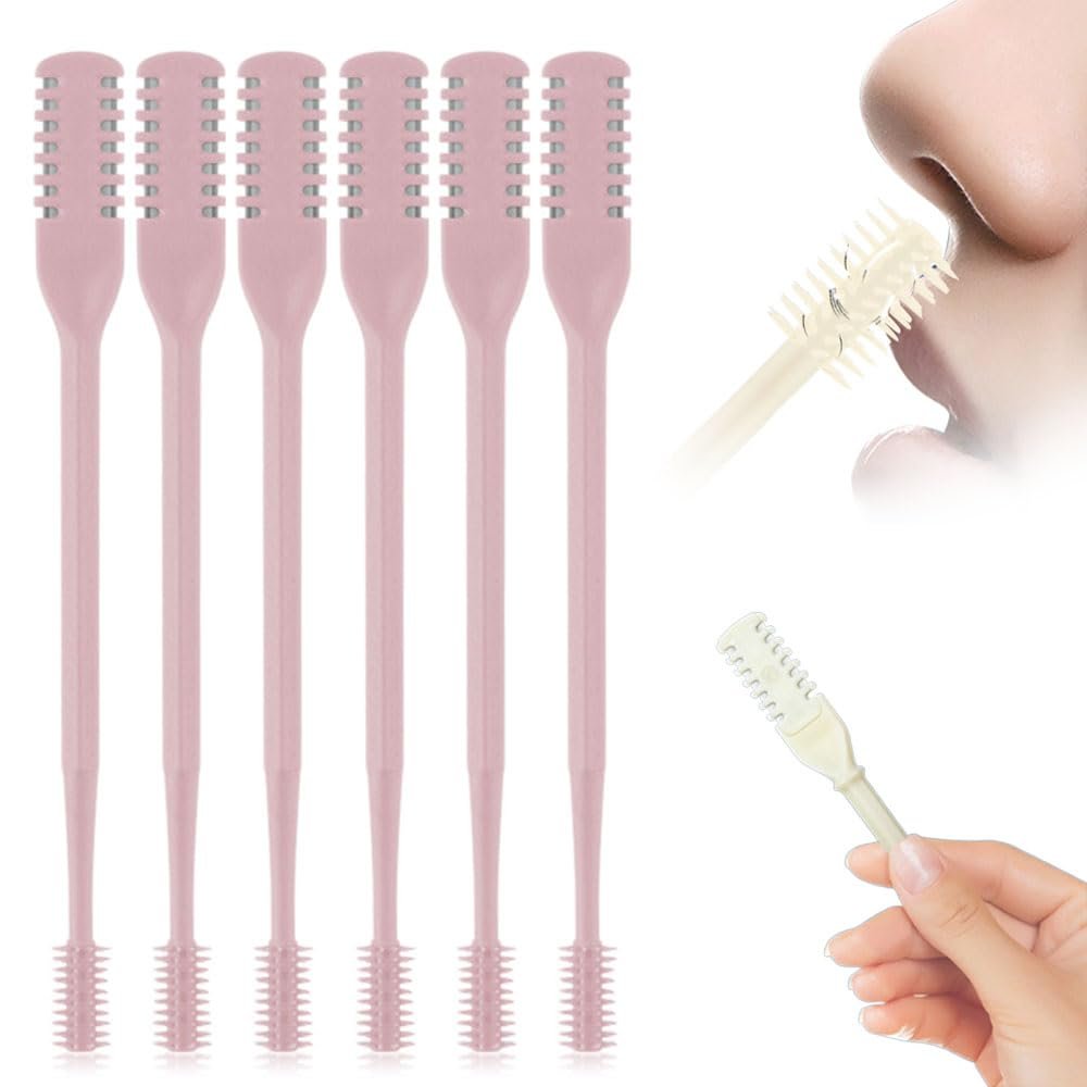 3PCS Nasal Hair Cutter for Women Men Lightweight,2026 Manual 360 Rotating Nostril Hair Removal Tool Double Sided Nose Hair Blade,Nasal Hair Cutter Mini Travel Essentials (Pink, 6 Pack)