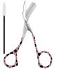 Eyebrow Scissors with Comb Stainless Steel Eyebrow Trimmer Scissors Eyebrow Trimming Kit For Men Women, Precision Grooming Kit (Polka dot powder + brush) view 1