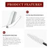 Eyebrow Scissors with Comb Stainless Steel Eyebrow Trimmer Scissors Eyebrow Trimming Kit For Men Women, Precision Grooming Kit (Polka dot powder + brush) view 3
