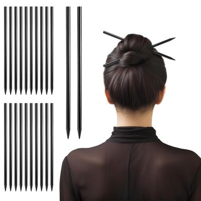22 PCS Wooden Hair Chopsticks for Women, Black Wooden Chinese Hair Sticks, Vintage Black Chopsticks for Hair Bun Decorative Hairstyle Holder