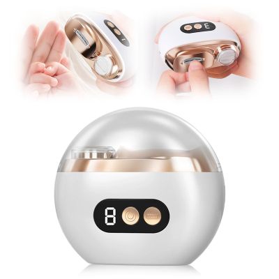 2025 New Multi-Functional Electric Nail Trimmer, Upgraded 3 Speed Levels Automatic Nail Clippers, Electric Nail Clipper USB Cordless, Professional Manicure Pedicure Set (White)