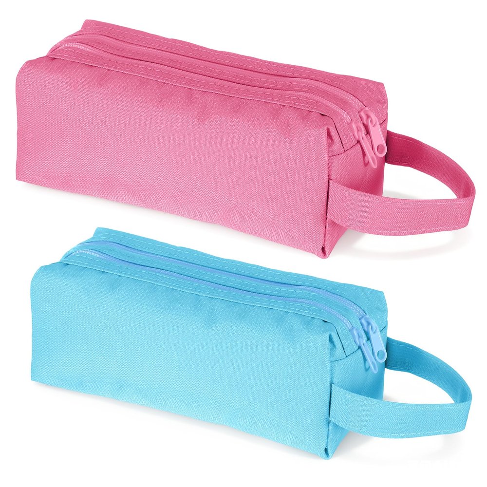 Elegaperma 2Pcs Toothbrush Travel Bag, Toothbrush Pouch, Oxford Mini Toiletry Bag, Double-Layer Toothbrushes Bag Pouch with Reinforced Handle for Vacation, Gym
