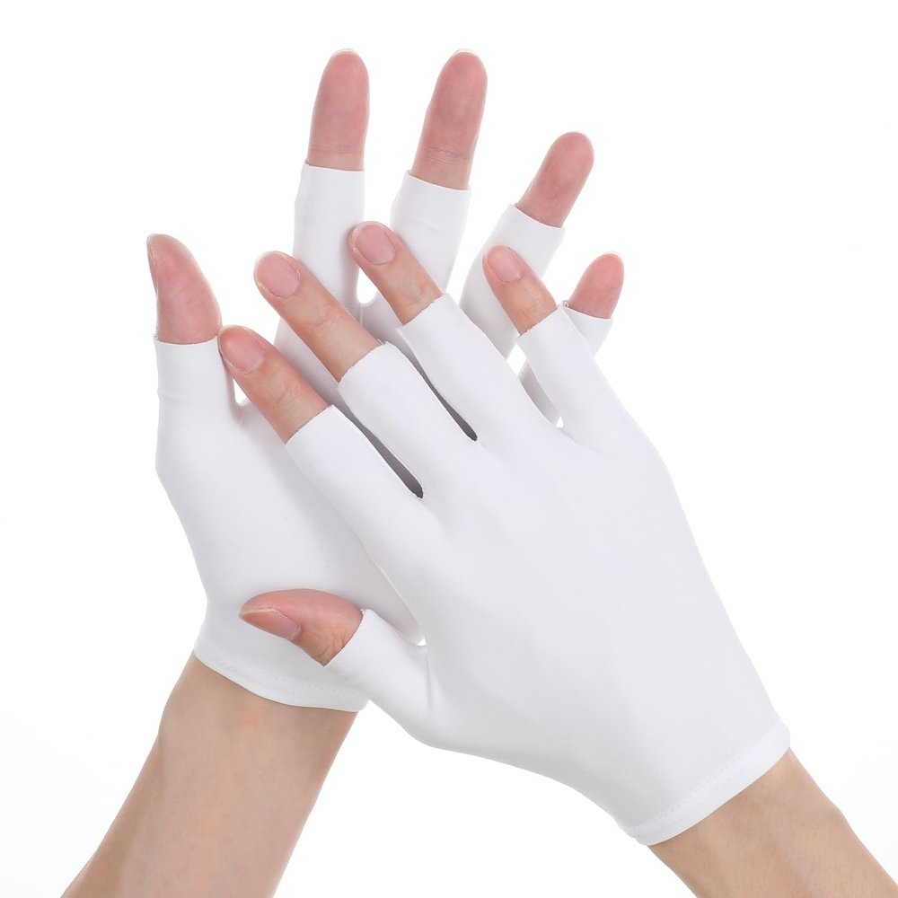 4 Pairs White Cotton Fingerless Gloves Moisturizing Gloves for Men Women Cut 5 Fingertips Fingerless Touchscreen Design for Dry Hands Sleeping Eczema Spa Treatment Overnight Hydration Gifts