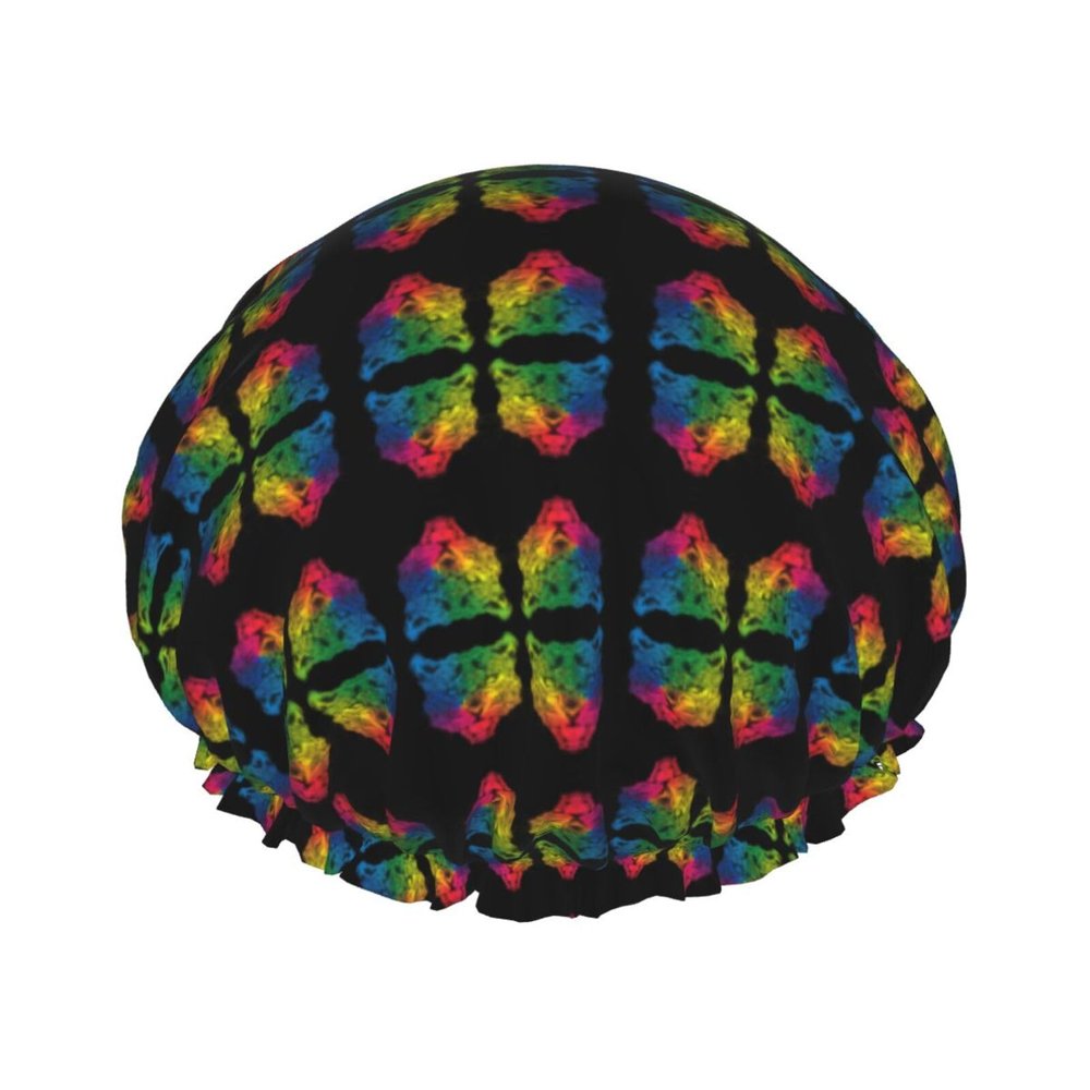 Double Waterproof Shower Cap-Full Printed Splash-Proof Design, Peva Soft And Skin-Friendly, Elastic Rope Is Not Tight, Suitable For Bath Mask Hair Care Cap.