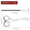 Eyebrow Scissors with Comb Stainless Steel Eyebrow Trimmer Scissors Eyebrow Trimming Kit For Men Women, Precision Grooming Kit (Silver eyebrow scissors + brush) view 2