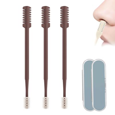 3PCS Nasal Hair Cutter for Women Men Lightweight,2026 Manual 360 Rotating Nostril Hair Removal Tool Double Sided Nose Hair Blade,Nasal Hair Cutter Mini Travel Essentials (Coffee, 3 Pack)