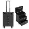ALUIWNH Rolling Makeup Train Case with Drawers, Large Cosmetology Case on Wheels and Detachable Bag, Mobile Cosmetic Trolley Storage Organizer for Artists Stylists Nail Salon view 1