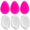 6 Pack Silicone Makeup Sponge Applicator Set for Women  Jelly Pad Blender Pure Puff for Flawless Beauty Application, Non-Absorbent Washable for Cosmetic Foundation Powder Concealer, Pink & Clear view 1