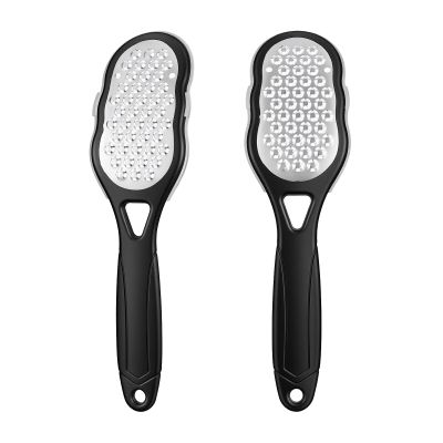 2 Pcs Foot Files with Skin Catcher, Professional Stainless Steel Pedicure Callus Remover Foot Scraper Pedicure Feet Grater Feet Scrubber Dead Skin Remover Ergonomic Handle for Hard Skin, Dryness