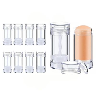 meleg otthon 10 Pcs Empty Deodorant Containers 1 oz/30ml Twist Up Refillable Deodrant Containers Leak Proof Clear Deodorant Bottles Round Lip Balm Tubes for DIY Lipstick Crayon